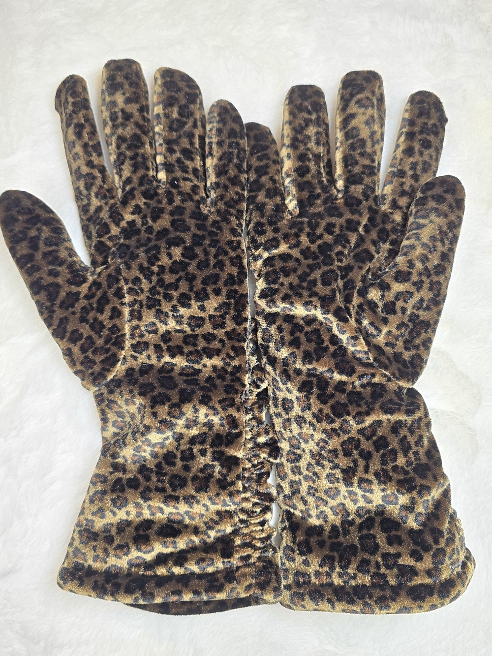 Cejon Leopard Print Plush Women's Gloves - Brown/Black